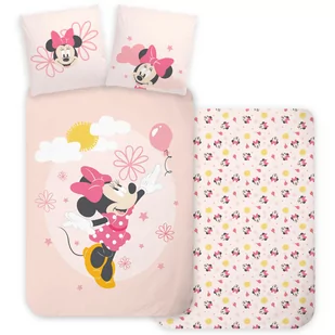 Komplet pościeli dziecięcej 100x135 do łóżeczka Myszka Minnie pudrowy róż - Pościel dla dzieci - miniaturka - grafika 1