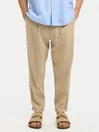 Spodnie męskie - Selected Homme Chinosy 16092732 Beżowy Relaxed Fit - miniaturka - grafika 1
