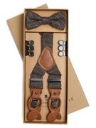 Krawaty i muchy męskie - Prince BOWTIE - Zestaw akcesoriów dla mężczyzn, brązowy - miniaturka - grafika 1
