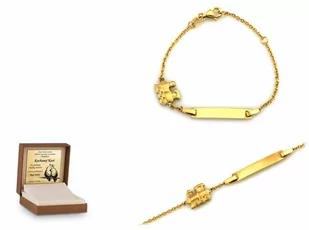 Złota bransoletka 585 dla dziecka prezent grawer - Bransoletki - miniaturka - grafika 1