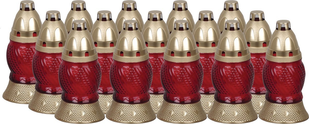 Znicz szklany 468CS - 8H 15szt. CZERWONY