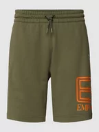 Spodnie sportowe męskie - Szorty z dzianiny dresowej z nadrukiem z logo - miniaturka - grafika 1