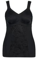 Koszulki i topy damskie - Ulla Popken Damska koszulka modelująca sylwetkę, żakardowa koszulka, czarny, 90 - miniaturka - grafika 1