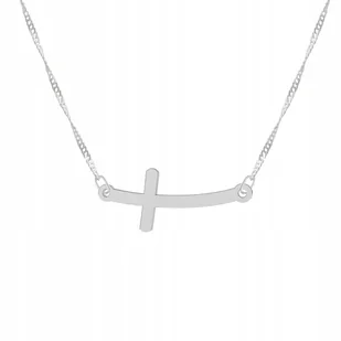 Łańcuszek srebrny naszyjnik 925 Krzyżyk Religia - Łańcuszki - miniaturka - grafika 1