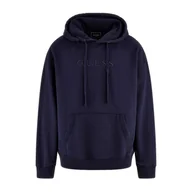 Bluzy męskie - Męska Bluza GUESS FINCH TERRY GUESS WASHED HOODY M4RQ33K9YI1-F73J – Granatowy - miniaturka - grafika 1