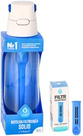 Butelki filtrujące - Butelka filtrująca Solid Niebieska 0,7L + 2x filtr wkład węglowy do butelki - miniaturka - grafika 1