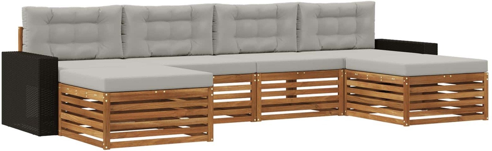 vidaXL Zestawy sof z poduszką 6 pcs Lite Drewno Akacji