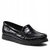 Mokasyny damskie - Nessi 765/Z czarne mokasyny półbuty damskie skóra lakierowana r.36 - miniaturka - grafika 1