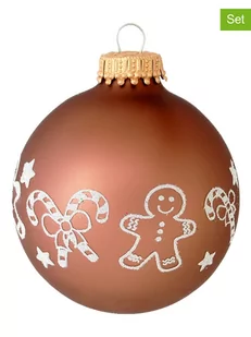 Krebs Glas Lauscha Bombki (4 szt.) w kolorze jasnobrązowym - Ø 7 cm - Bombki - miniaturka - grafika 1