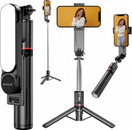 Selfie stick - Statyw Selfie Stick Monopod + Pilot Oświetlenie LED 3w1 na Telefon / GoPro / Selfie Lume - miniaturka - grafika 1
