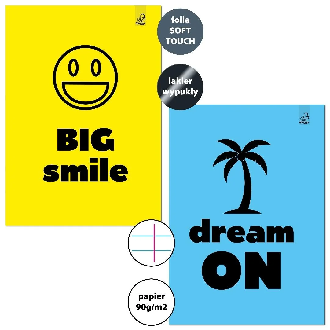 Zeszyt A4/32K linia margines Big Smile Dream(6szt) - Bee-bee