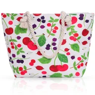 Torebki damskie - Torba plażowa damska BEACH TOTE CHERRIES w wielokolorowym wzorze - miniaturka - grafika 1