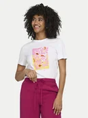 Koszulki i topy damskie - ONLY T-Shirt Kita 15367568 Biały Regular Fit - miniaturka - grafika 1