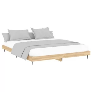 Rama łóżka, dąb sonoma, 140x200 cm, materiał drewnopochodny Lumarko! - Łóżka - miniaturka - grafika 4