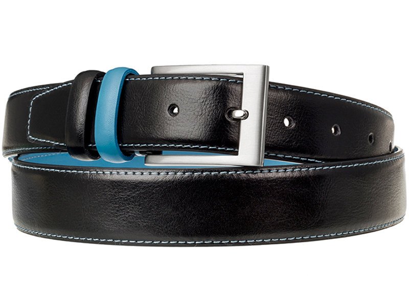 SZEROKI SKÓRZANY Pasek Męski Spodni NIEBIESKI 120