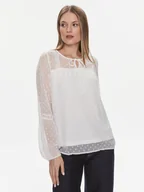 Bluzki damskie - Vila Bluzka Edee 14079577 Biały Regular Fit - miniaturka - grafika 1