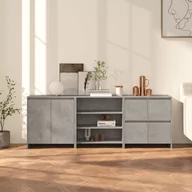 Szafki do salonu - 3-cz. szafka boczna, szarość betonu, materiał drewnopochodny - miniaturka - grafika 1