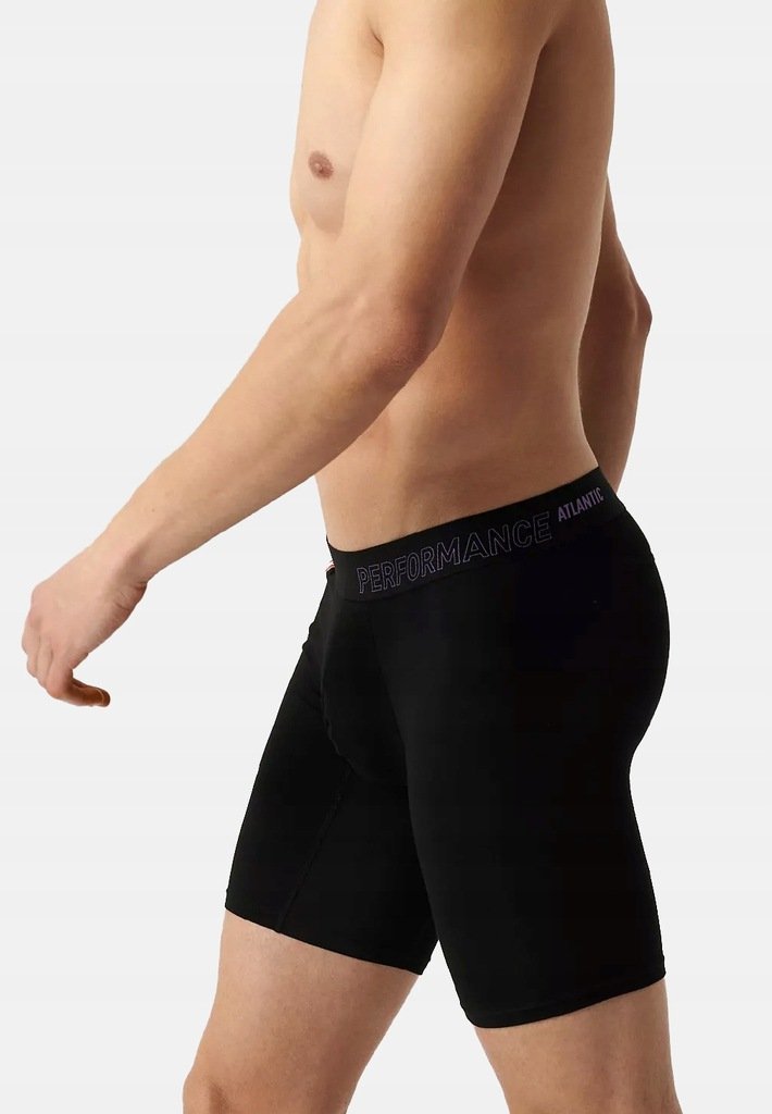 SZORTY MĘSKIE BOKSERKI BAMBUSOWE ATLANTIC MH1181/CZARNY(FIOLET) *L*