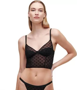 KARL LAGERFELD Women's Kl Monogram Flock Biustonosz czarny, S, Schwarz, S - Biustonosze - miniaturka - grafika 1