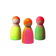 Zabawki kreatywne - Drewniane figurki Przyjaciele Neon Pink/Green Grimms - miniaturka - grafika 1