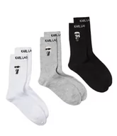 Skarpetki męskie - KARL LAGERFELD Mężczyźni Skarpety K/Ikonik 2.0 (Zestaw 3), Czarny/Biały/Szary, 35-38 - miniaturka - grafika 1