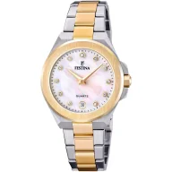 Zegarki damskie - Festina Mademoiselle 20702/1 zegarek damski złoto-srebrny na bransolecie - miniaturka - grafika 1