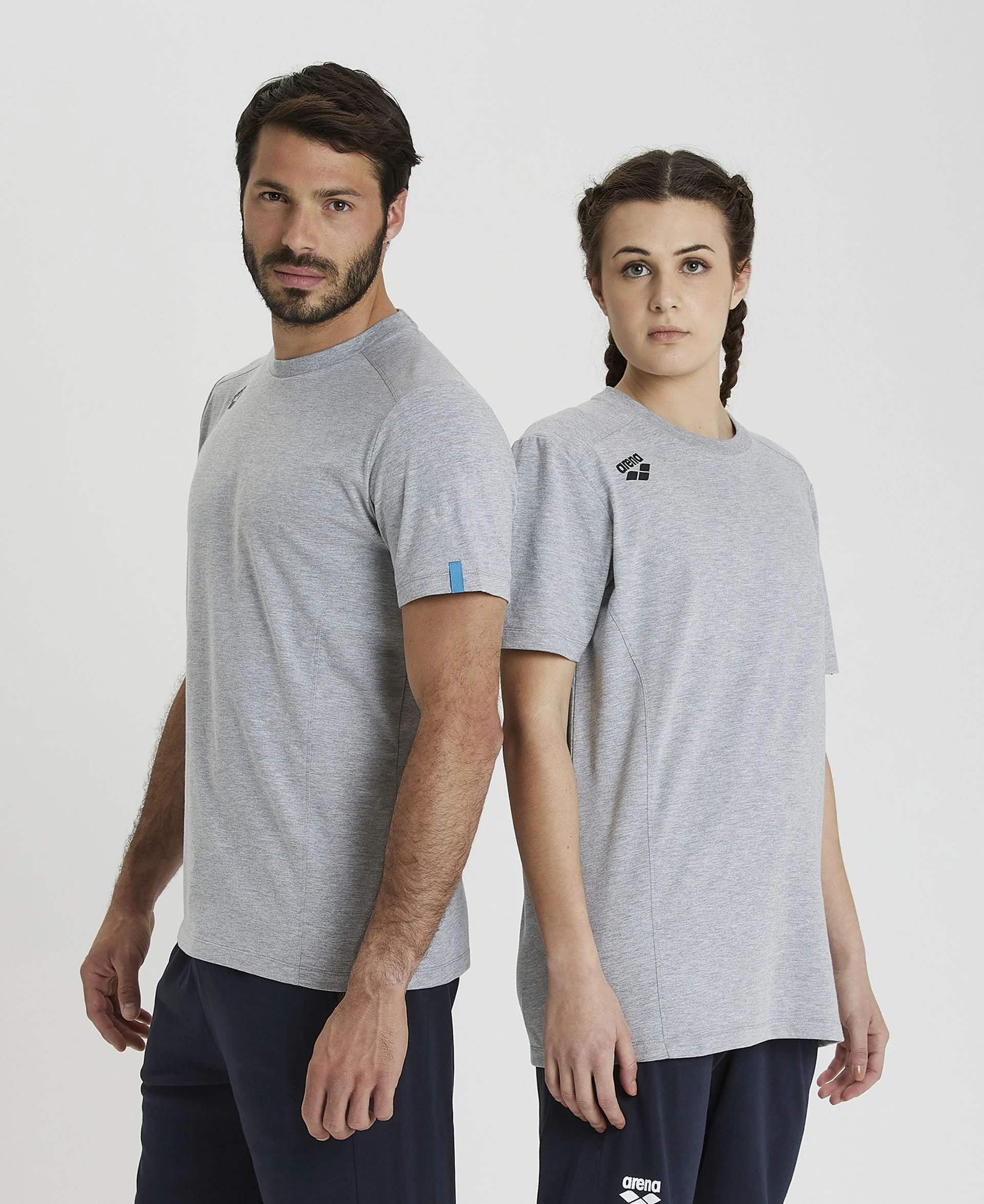Arena ARENA KOSZULKA TEAM T-SHIRT PANEL MEDIUM GREY HEATHER 004899/550 L