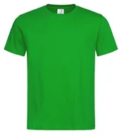 Koszulki męskie - Zielony Bawełniany T-Shirt Męski Bez Nadruku -STEDMAN- Koszulka, Krótki Rękaw, Basic, U-neck - Stedman - miniaturka - grafika 1
