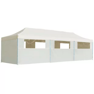 vidaXL Składany namiot z 8 ścianami bocznymi 3 x 9 m kremowy 44976 - Pawilony ogrodowe - miniaturka - grafika 1
