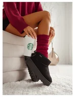 Skarpetki damskie - Getry ocieplacze bawełniane w prążek - bordowe - miniaturka - grafika 1