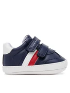 Buty dla chłopców - Tommy Hilfiger Sneakersy Stripe Low Cut Velcro T0B9-33831-1433 Granatowy - miniaturka - grafika 1