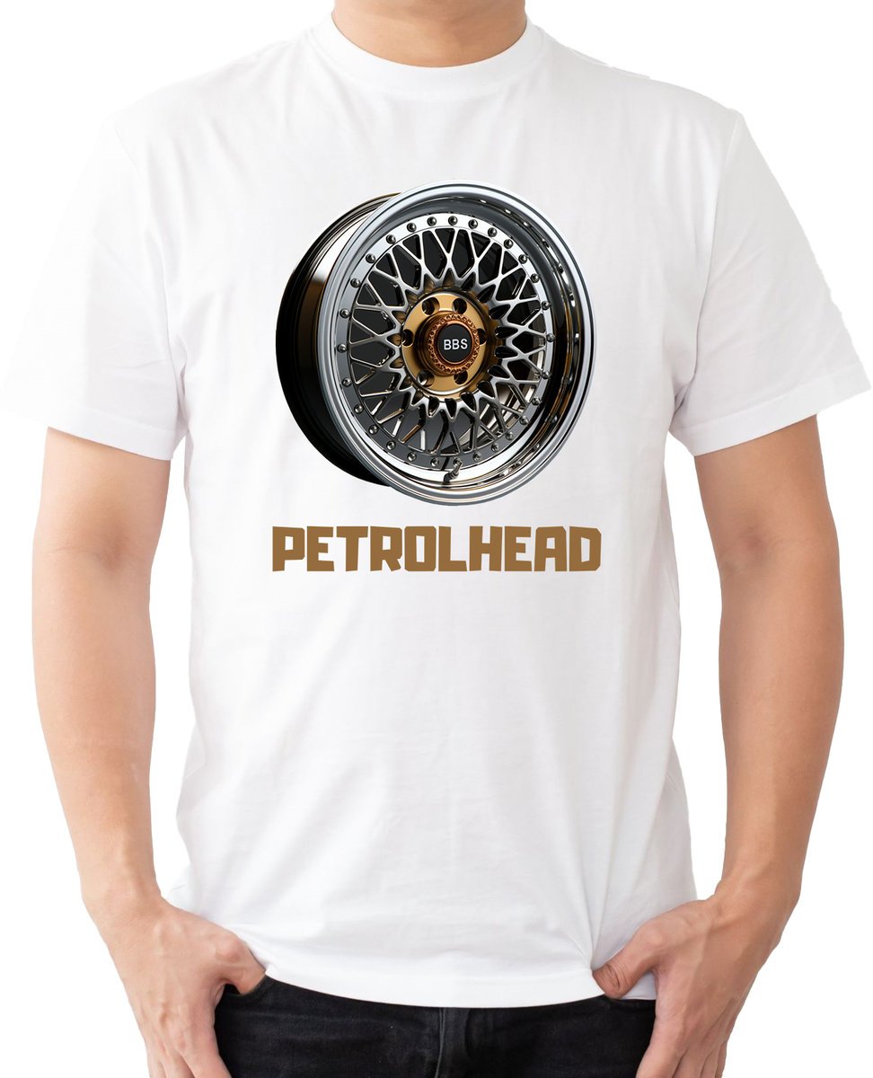 T-Shirt Męski Motoryzacyjna Bbs Stance Bmw Jdm Koszulka Biała R-L A349