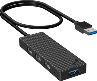 HUB USB INVZI Adapter Hub 4 w 1, INVZI, MH04, 4x USB 3.0 (czarny) - Huby USB - miniaturka - grafika 1