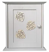 Szafki na klucze - Szafka Na Klucze Szara, Trzy Liście Monstera - miniaturka - grafika 1