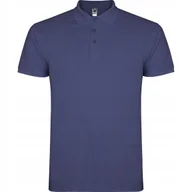 Koszulki męskie - Koszulka POLO Męska Bawełna PIQUE Roly STAR 6638 NIEBIESKI DENIM 2XL - miniaturka - grafika 1