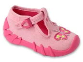 Buty dla dziewczynek - Kapcie dziecięce Befado 110P507 dziewczęce domowe do przedszkola zapinki-23 - miniaturka - grafika 1