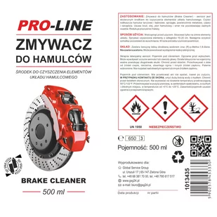Zmywacz środek do czyszczenia hamulców i układów hamulcowych PRO-LINE spray 500 ml - Chemia warsztatowa - miniaturka - grafika 1