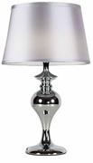 Lampy stojące - Stylowa, srebrna lampka nocna z abażurem 41-03676 z serii PRIMA  - miniaturka - grafika 1