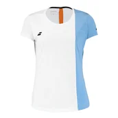 Koszulki i topy damskie - Dziewczęca koszulka Babolat Play Cap Sleeve Top Girl White/Blithe Blue Hthr 6 - 8 lat - miniaturka - grafika 1