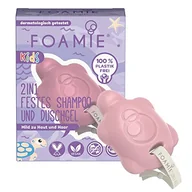 Kosmetyki kąpielowe dla dzieci - Foamie 2 w 1 stały szampon i żel pod prysznic dla dzieci, szampon dla dziewcząt z ekologicznym olejkiem migdałowym i brzoskwiniowym dla lepszego rozczesywania, łagodny dla skóry i włosów, 100% - miniaturka - grafika 1