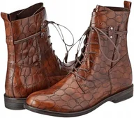 Botki damskie - MARCO TOZZI DAMSKIE BOTKI BRĄZOWE WE WZÓR 40 JTC - miniaturka - grafika 1