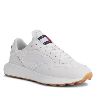 Półbuty męskie - Sneakersy Tommy Jeans Tjm Runner Mix Material EM0EM01259 Ecru YBL - grafika 1