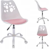 Fotele i pufy dla dzieci - Krzesło do biurka, dziecięce, JOY, biały, różowy - miniaturka - grafika 1