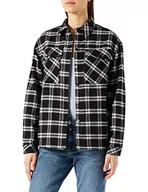 Koszule damskie - Urban Classics Damska koszula oversize, czarny/biały, 4XL - miniaturka - grafika 1