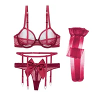 Komplety bielizny - Komplet bielizny wieczorowej - Czerwony 70A - miniaturka - grafika 1