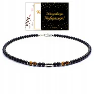 Naszyjnik Męski Koraliki Z Kamieni Naturalnych Stal Chirurgiczna 316L