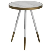 Ławy i stoliki kawowe - Beliani Stolik biało-złoty efekt marmuru RAMONA - miniaturka - grafika 1