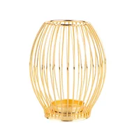 Świeczniki - Altom, Świecznik metalowy szprosowy, złoty, 8,5x8,5x15,5 cm - miniaturka - grafika 1