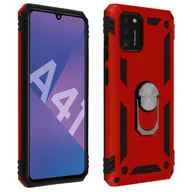 Etui i futerały do telefonów - Tylna obudowa Samsung Galaxy A41 Anti-shock Bi-materiał Pierścień wspierający Czerwony - miniaturka - grafika 1