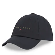 Czapki męskie - Czapka z daszkiem Tommy Jeans Tjm Linear Logo Cap AM0AM12958 Czarny - miniaturka - grafika 1